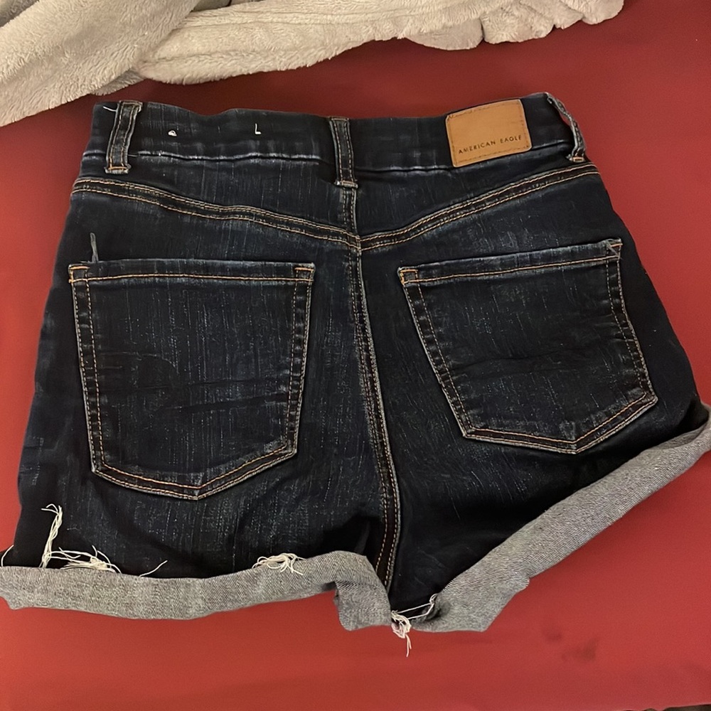 High Rise Denim Ripped Shorts - Picture 2 of 2